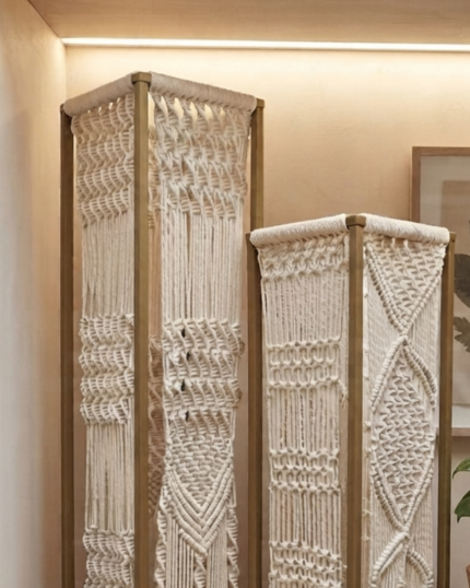 Handcrafted Vertical Macrame Floor Lanterns |Sharqiyat Online